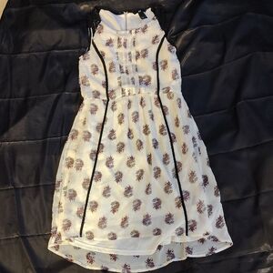 H&M White Paisley High Low Dress